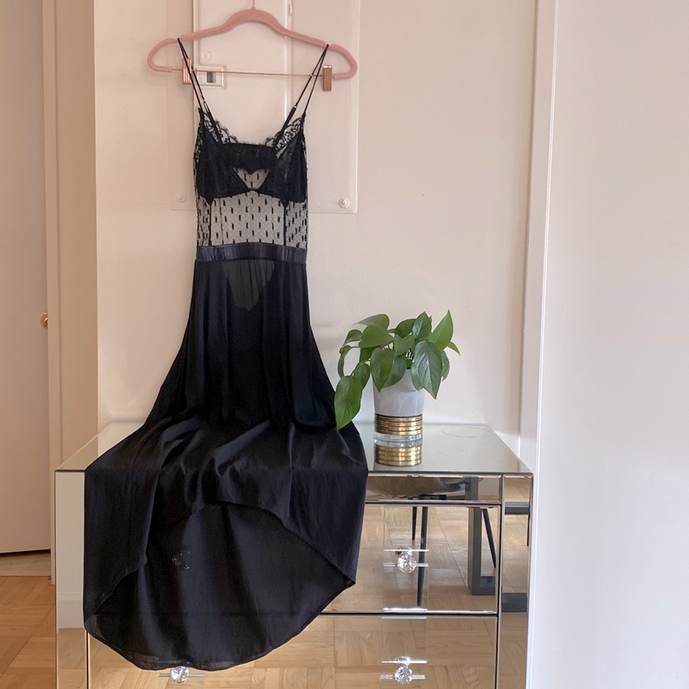 La Perla Long Black Silk Nightgown